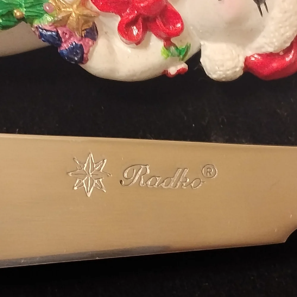 Christopher Radko Home for the Holidays Snowmen Pate Knives - Set of 4, Open Box